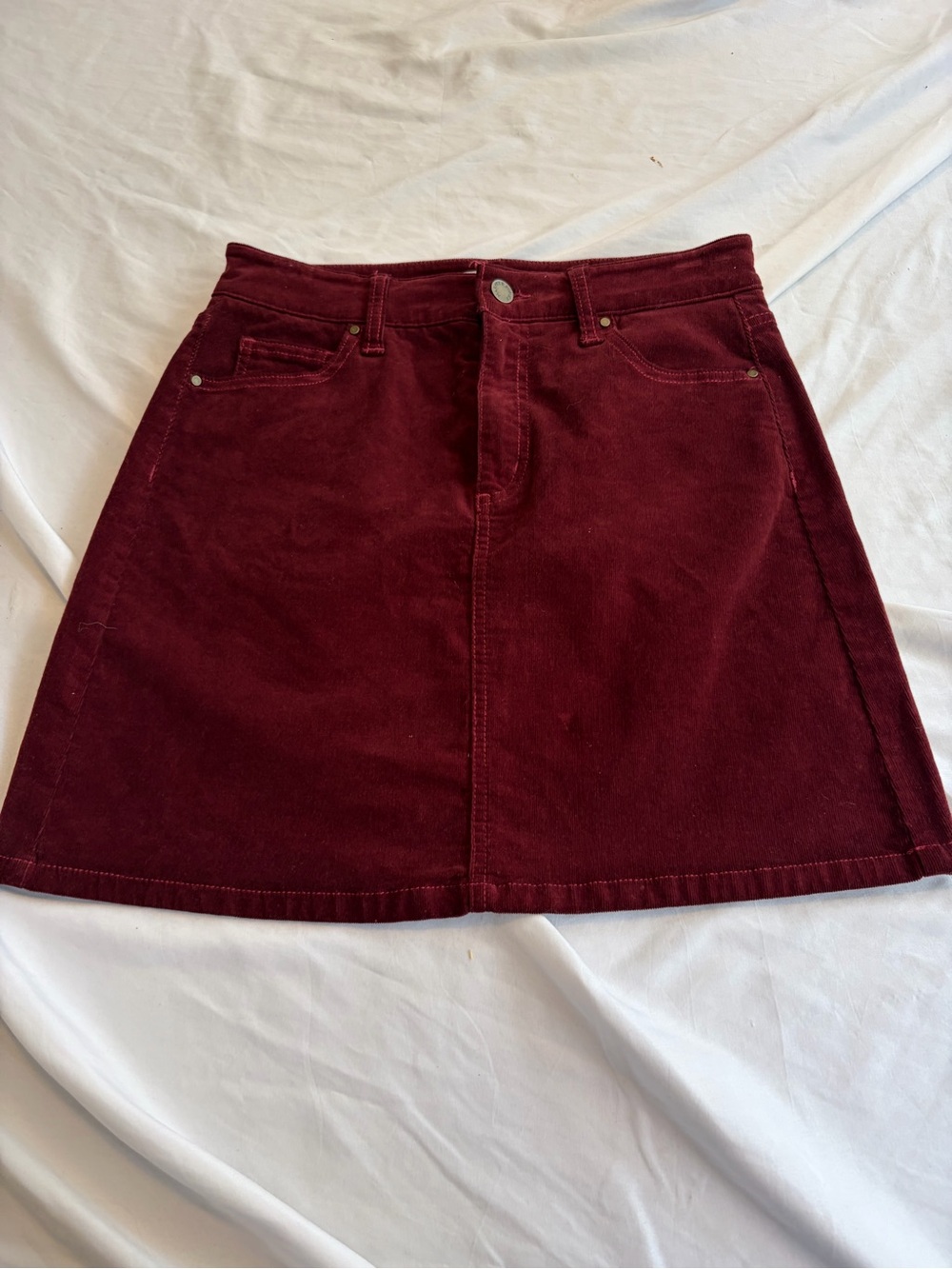 Market & Spruce Wine Corduroy A-Line Mini Skirt Size 4P